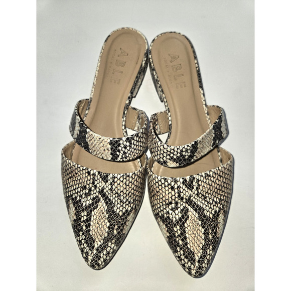 ABLE JOSELYNE Reptile embossed leather pointed toe slip ons 6.5 Womens - Picture 4 of 11